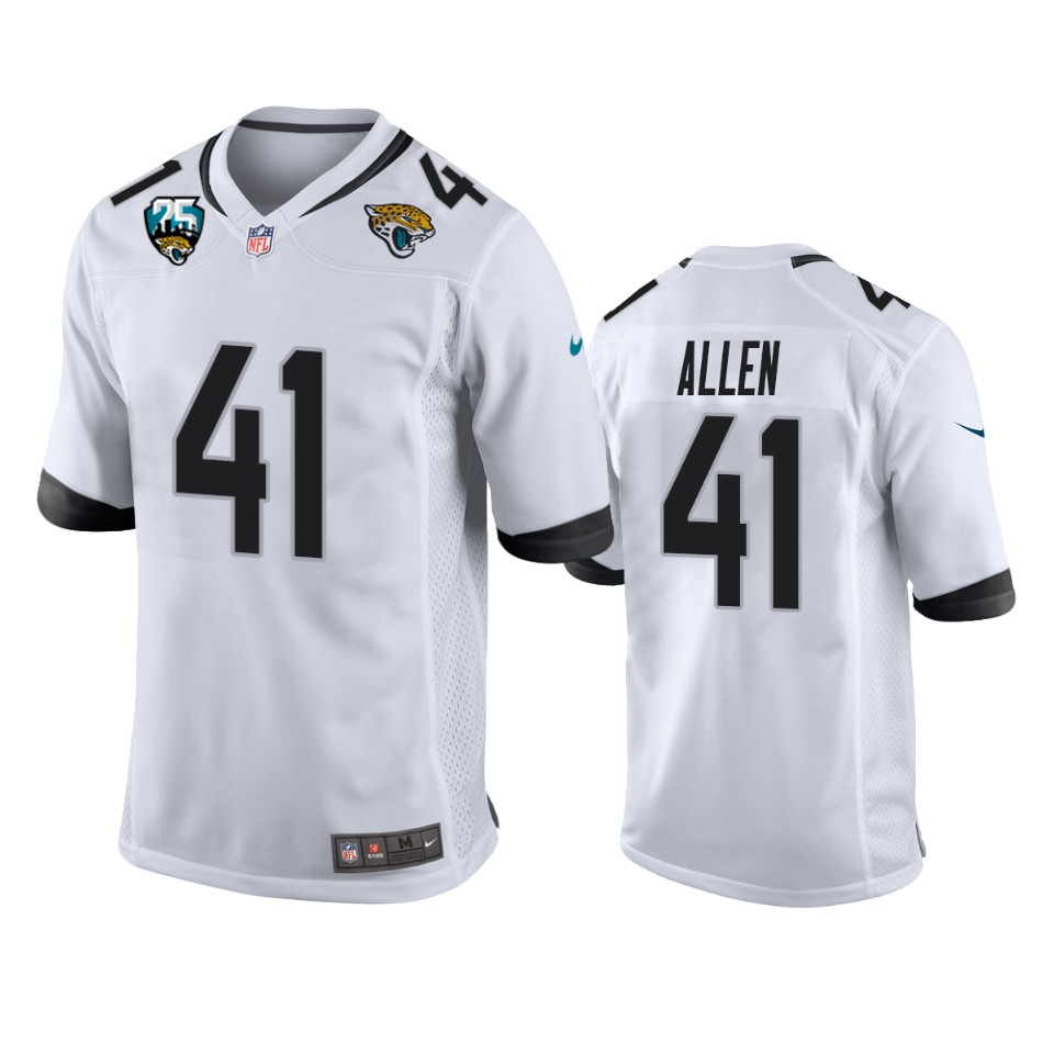 Nike  Jaguars #41 Josh Allen White 25th Anniversary Vapor Limited Stitched NFL 100th Season Jersey->jacksonville jaguars->NFL Jersey